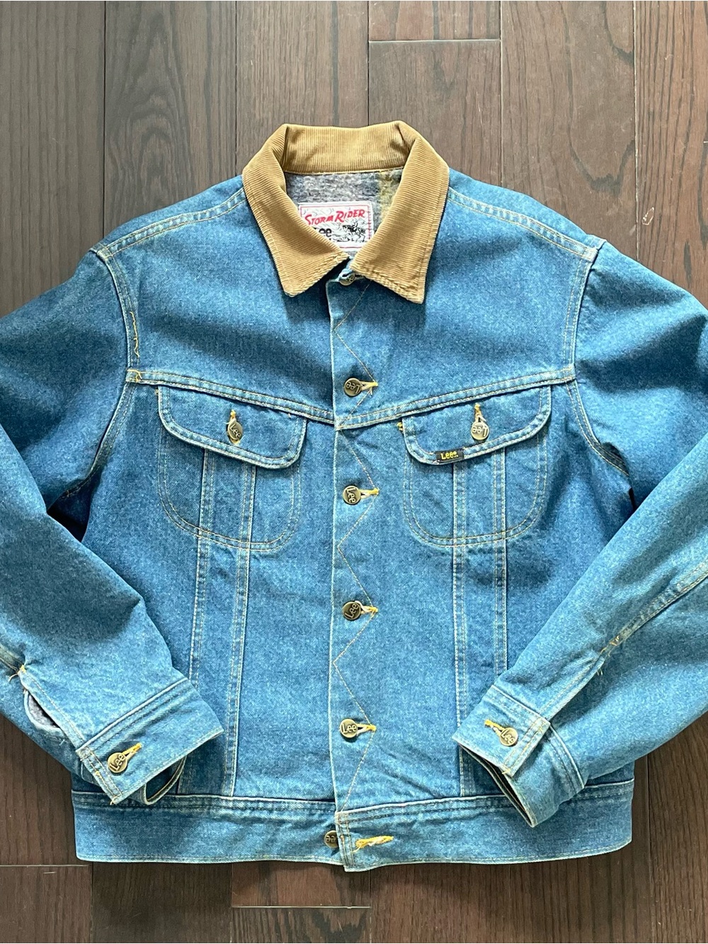 Vintage Made in Canada Lee Denim Jacket with Brown Corduroy Collar